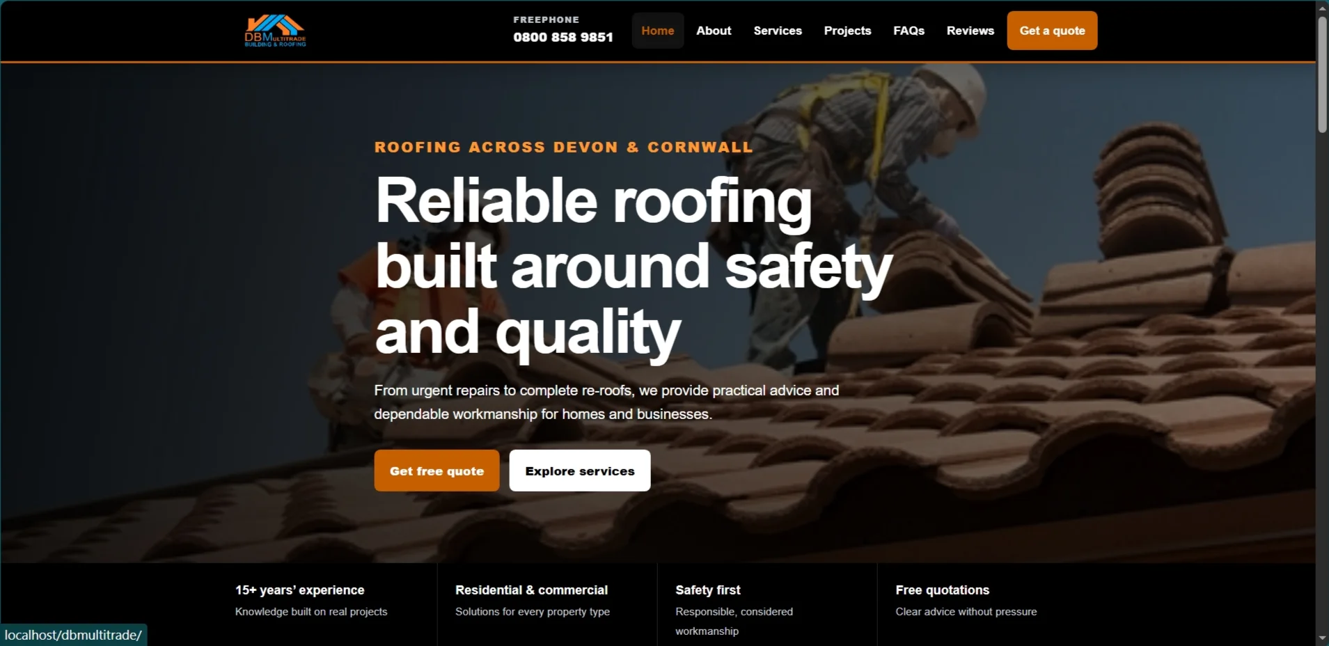 Screenshot of DBMultitrade business website project